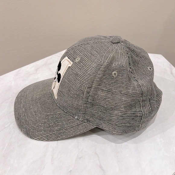 🔥Gray Striped Cap with Mickey Mouse Patch🔥 - Picture 2 of 4